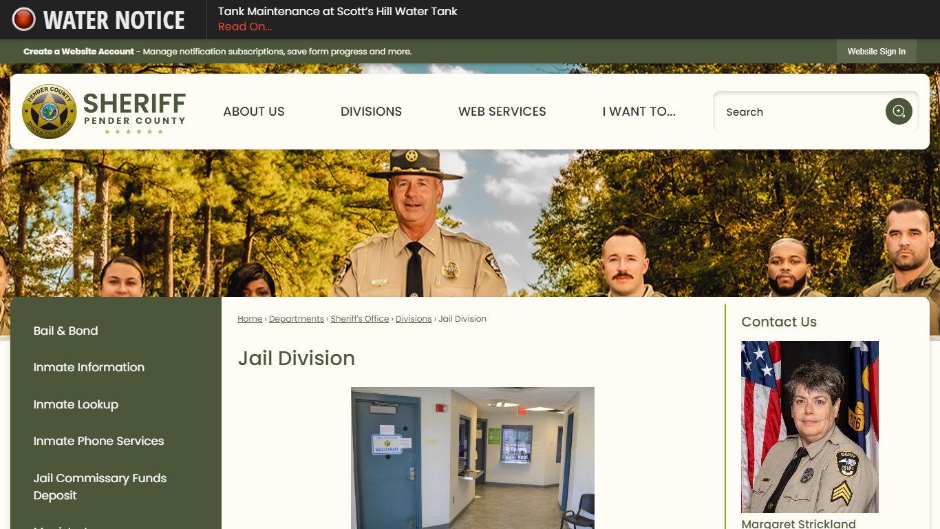 Jail Division | Pender County, NC