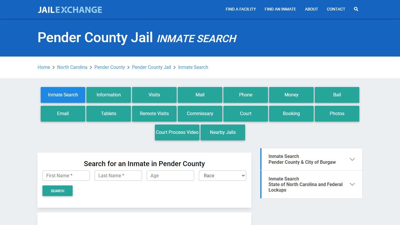 Pender County Jail, NC Inmate Search: Roster & Mugshots - Jail Exchange